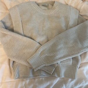 Babaton Beige Ribbed Knit Top seek sweater